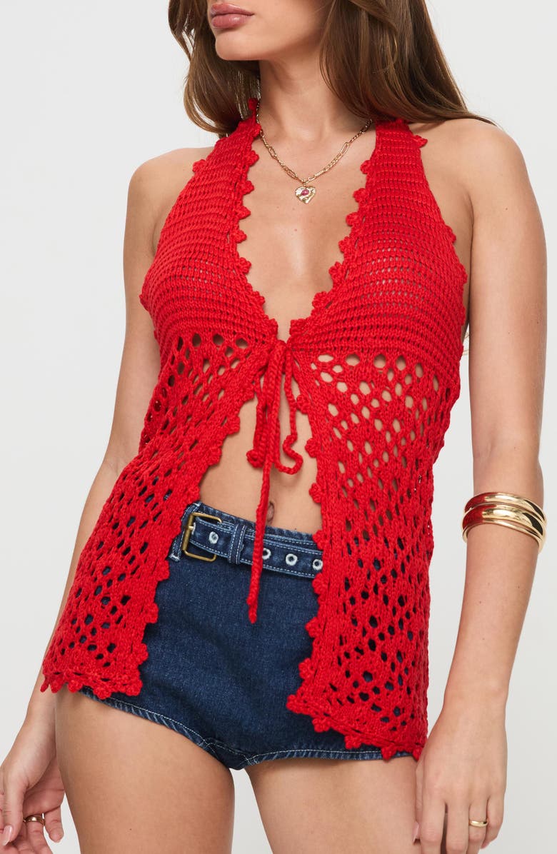 Princess Polly Bleylack Crochet Top, Main, color, 