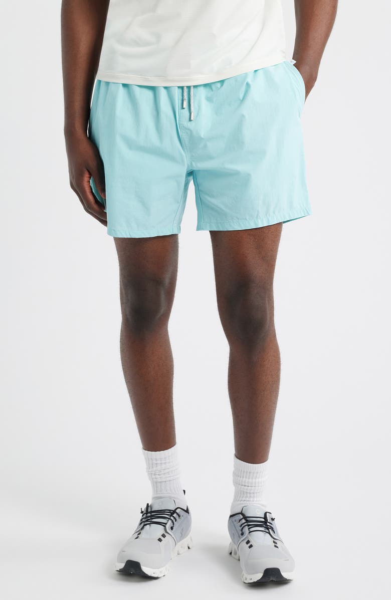 Vintage Summer Vintage Wash Water Repellent Stretch Volley Swim Trunks, Main, color, Aqua