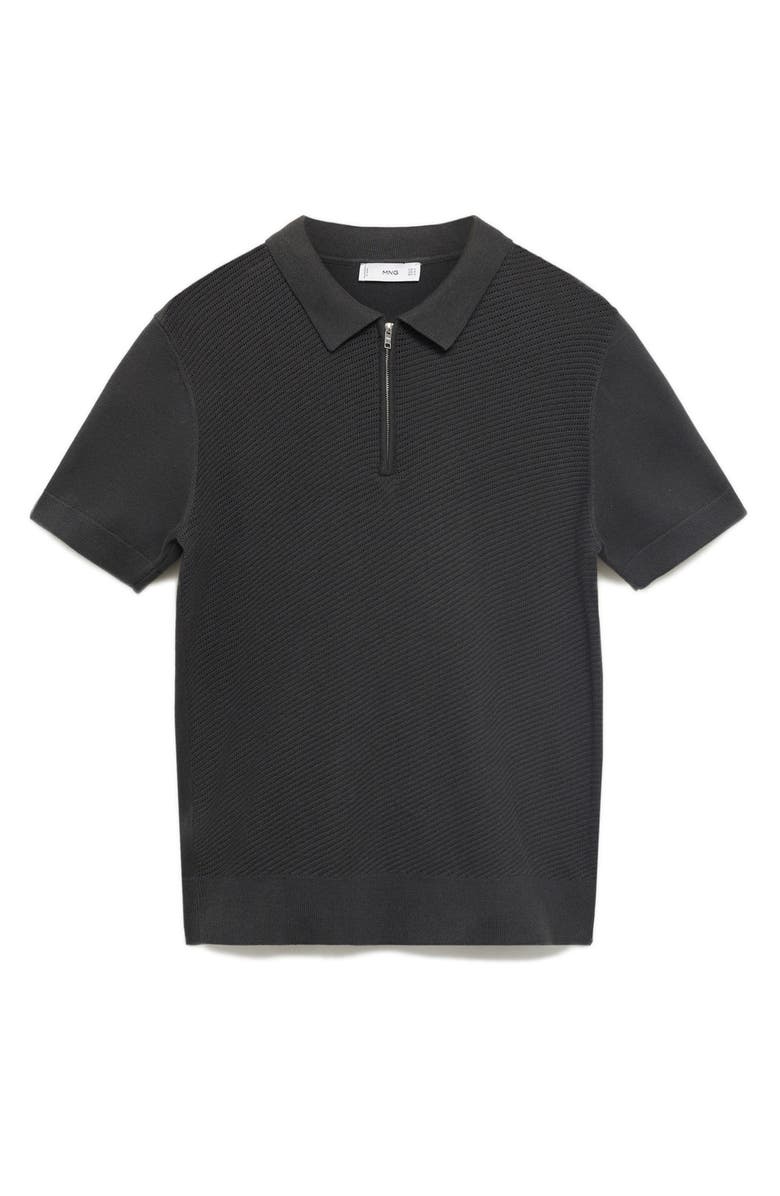 MANGO Openwork Zip Polo, Alternate, color, 