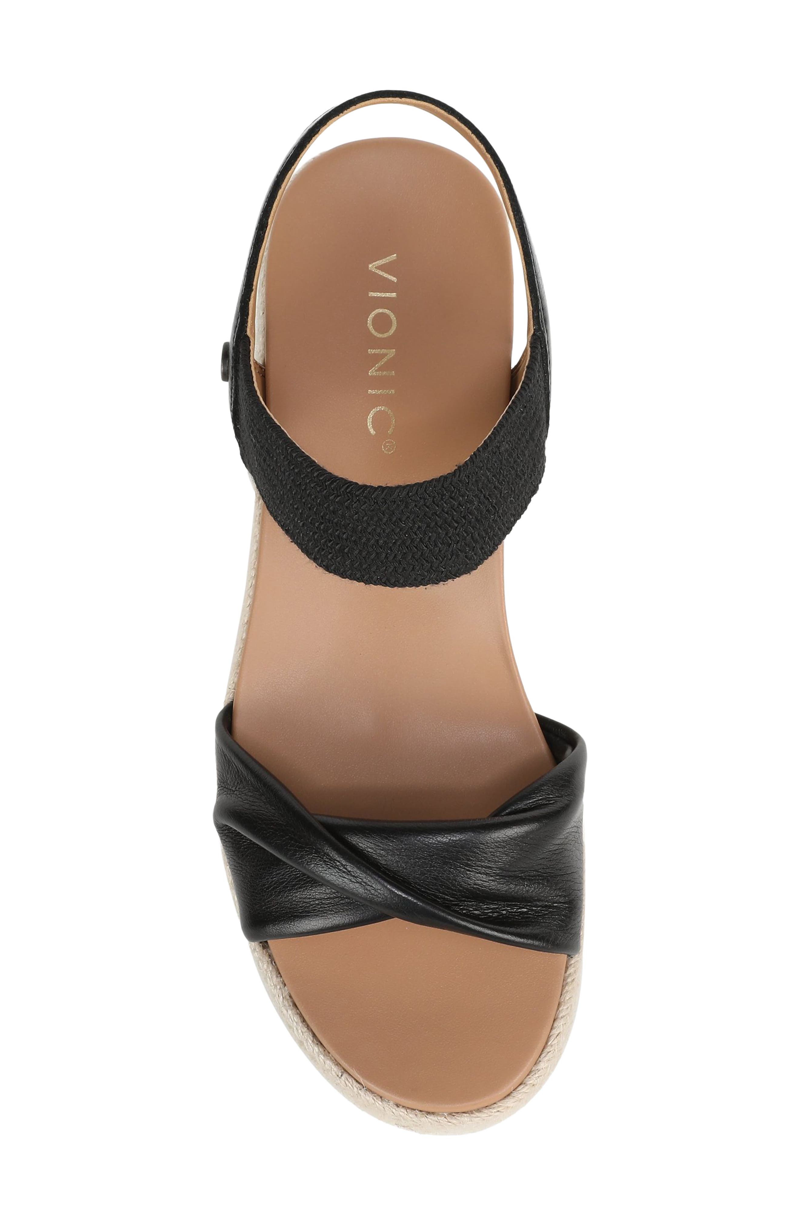 Vionic Darla Espadrille Platform Slide Sandal, Alternate, color, Black