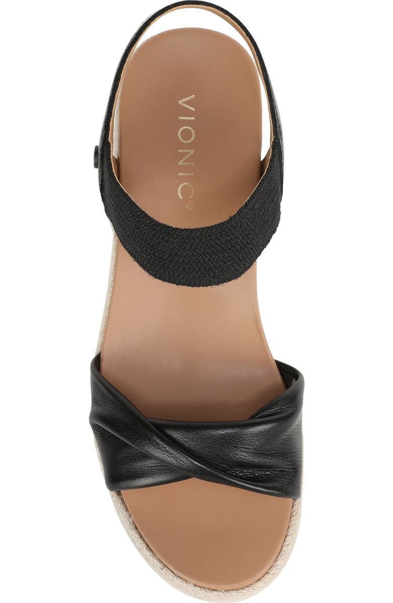 Vionic Darla Espadrille Platform Slide Sandal, Alternate, color, Black