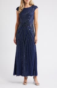 Pisarro Nights Embellished Cap Sleeve Gown