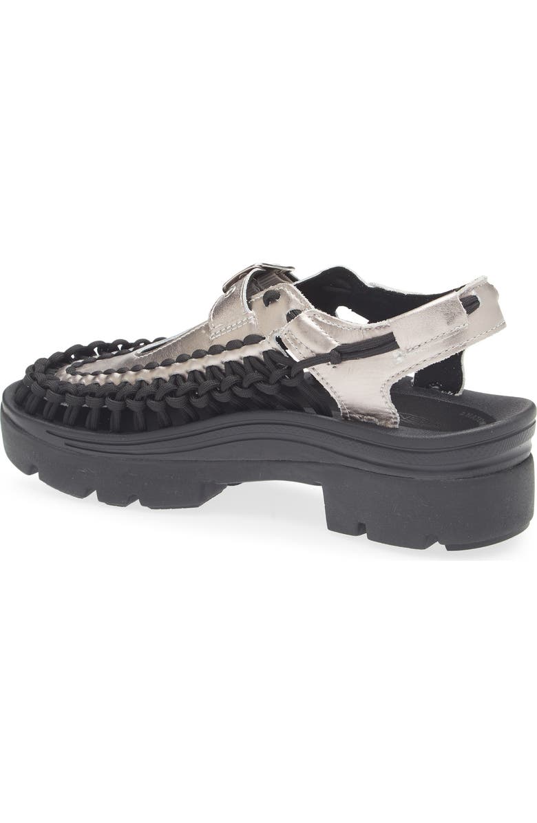KEEN Uneek Platform Mary Jane Sandal, Alternate, color, Silver/ Black