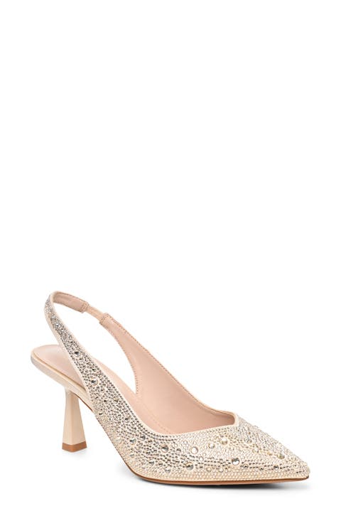 Embellished Pointed Toe Slingback Pump
