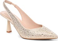 Nicole Miller Embellished Pointed Toe Slingback Pump