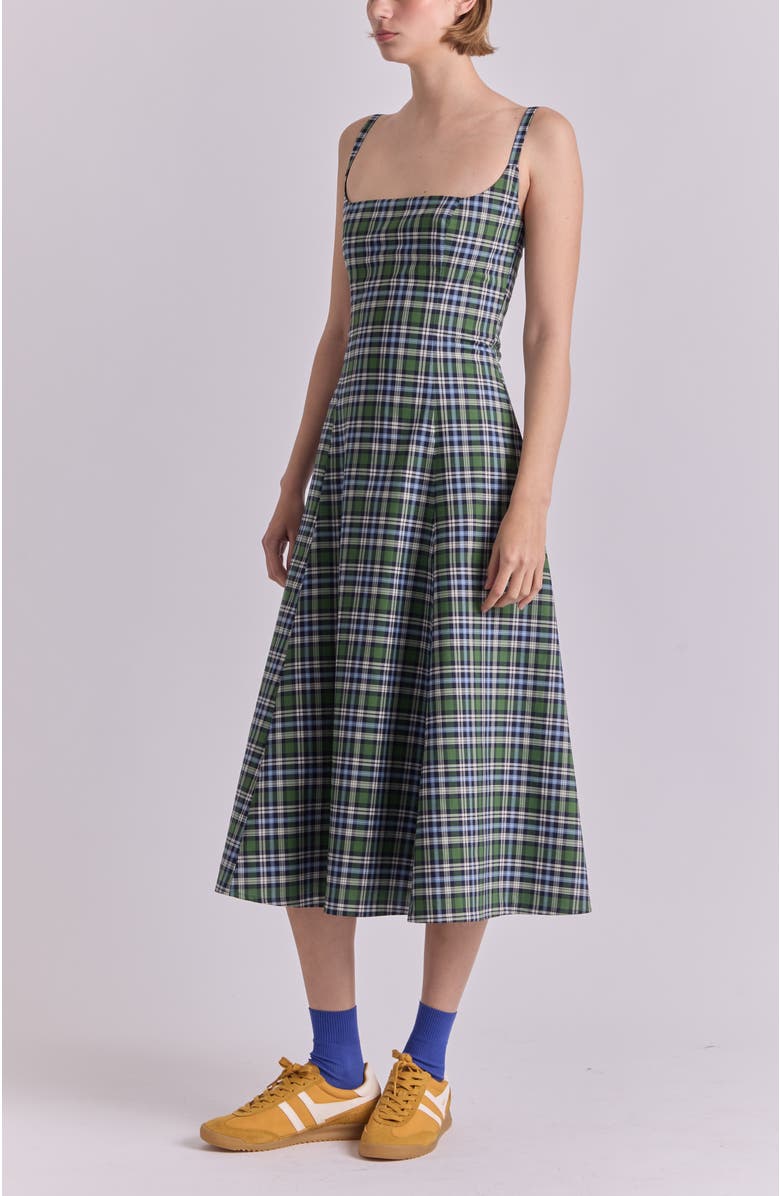 De Loreta Micaela Cotton A-Line Midi Dress, Alternate, color, Kilt Print