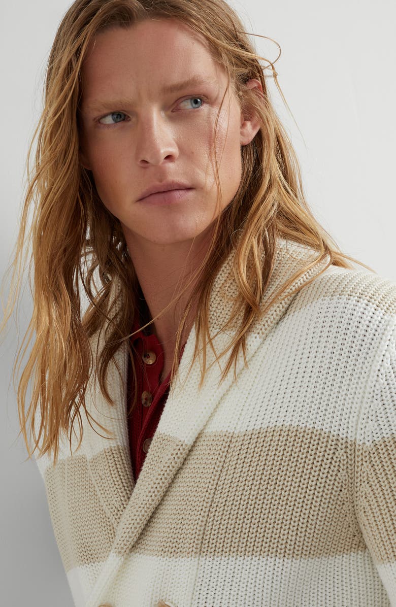 Brunello Cucinelli Half English rib cardigan, Alternate, color, 