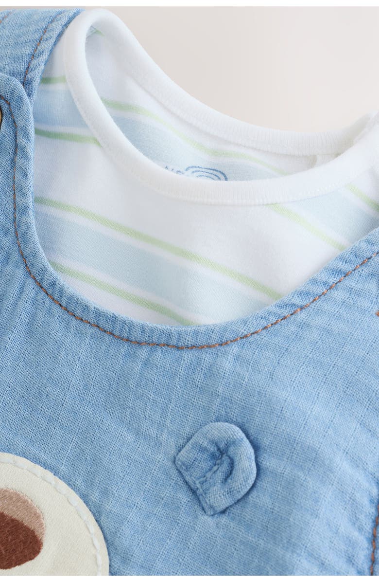 NEXT Woven Bear Overalls, Alternate, color, Blue
