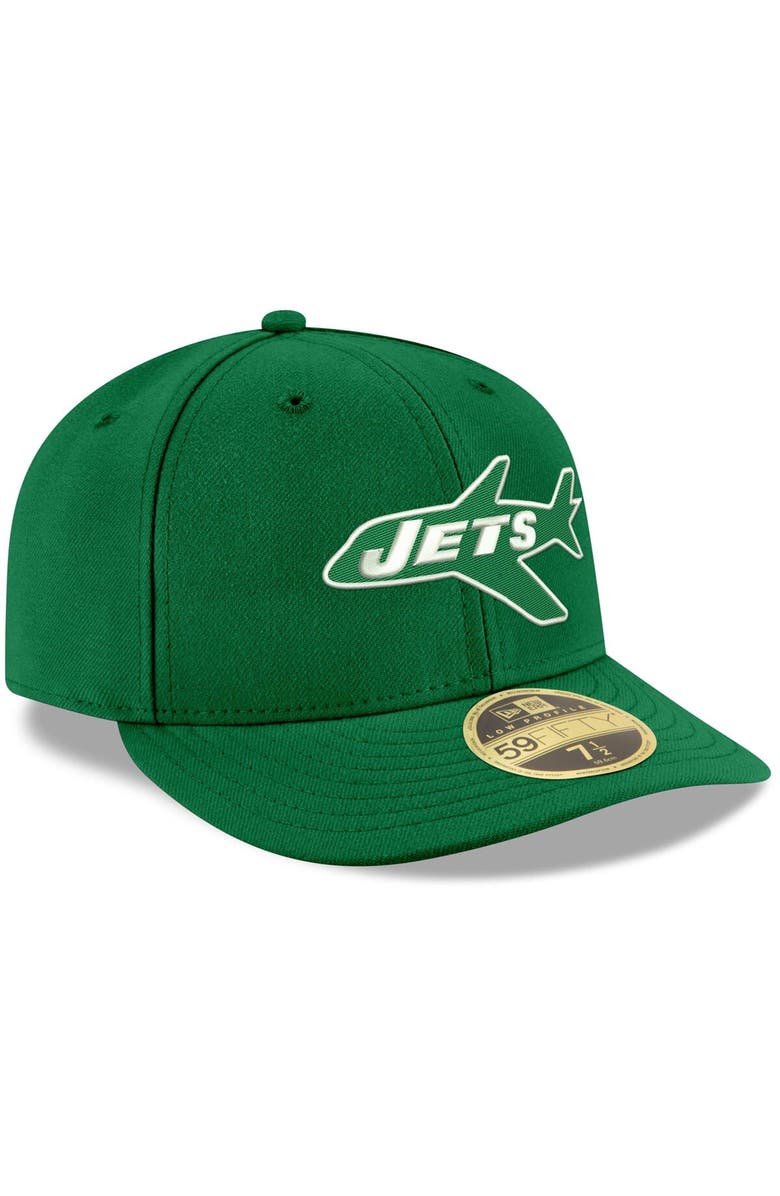 New Era Men's New Era Kelly Green New York Jets Omaha Throwback Low Profile 59FIFTY Fitted Hat, Alternate, color, 