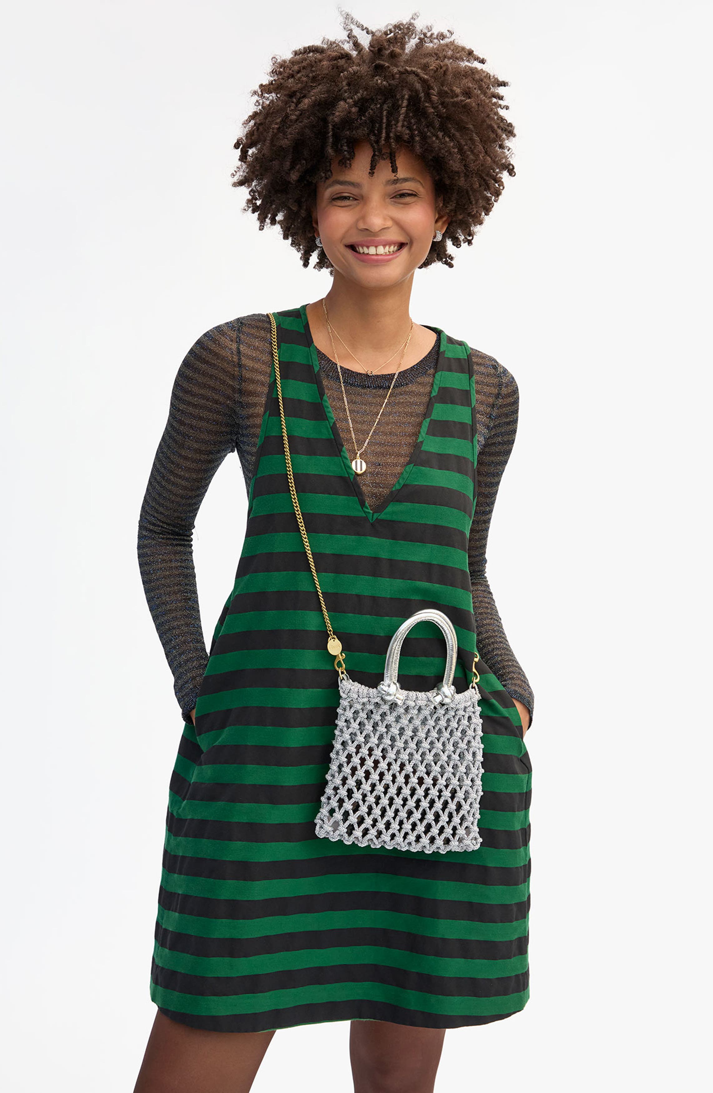 Clare V. Bianca Handbag, Alternate, color, Silver