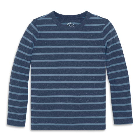 Kids Heathered Long Sleeve Stripe Tee