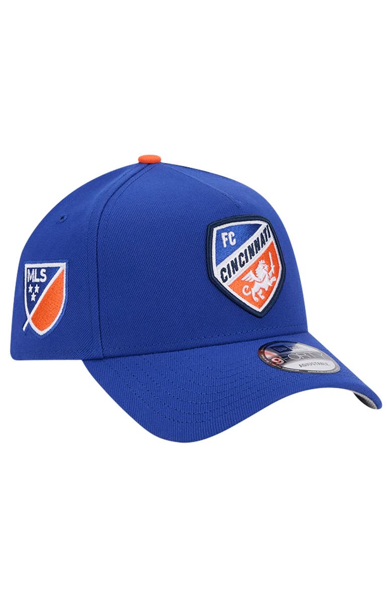 New Era Men's New Era Blue FC Cincinnati 2024 Kick Off Collection 9FORTY A-Frame Adjustable Hat, Main, color,