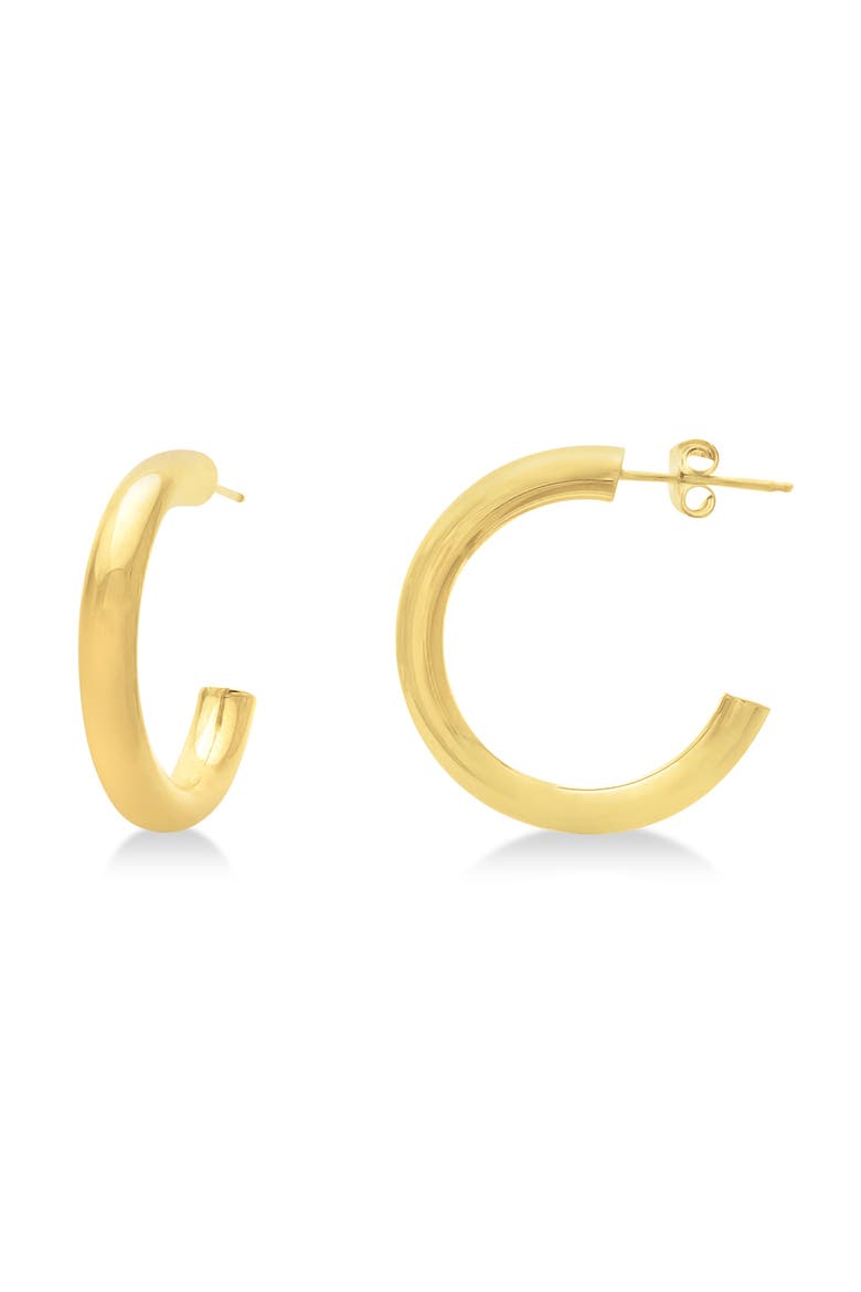 Small Open Hoop Earrings 14k, Main, color, Yellow Gold