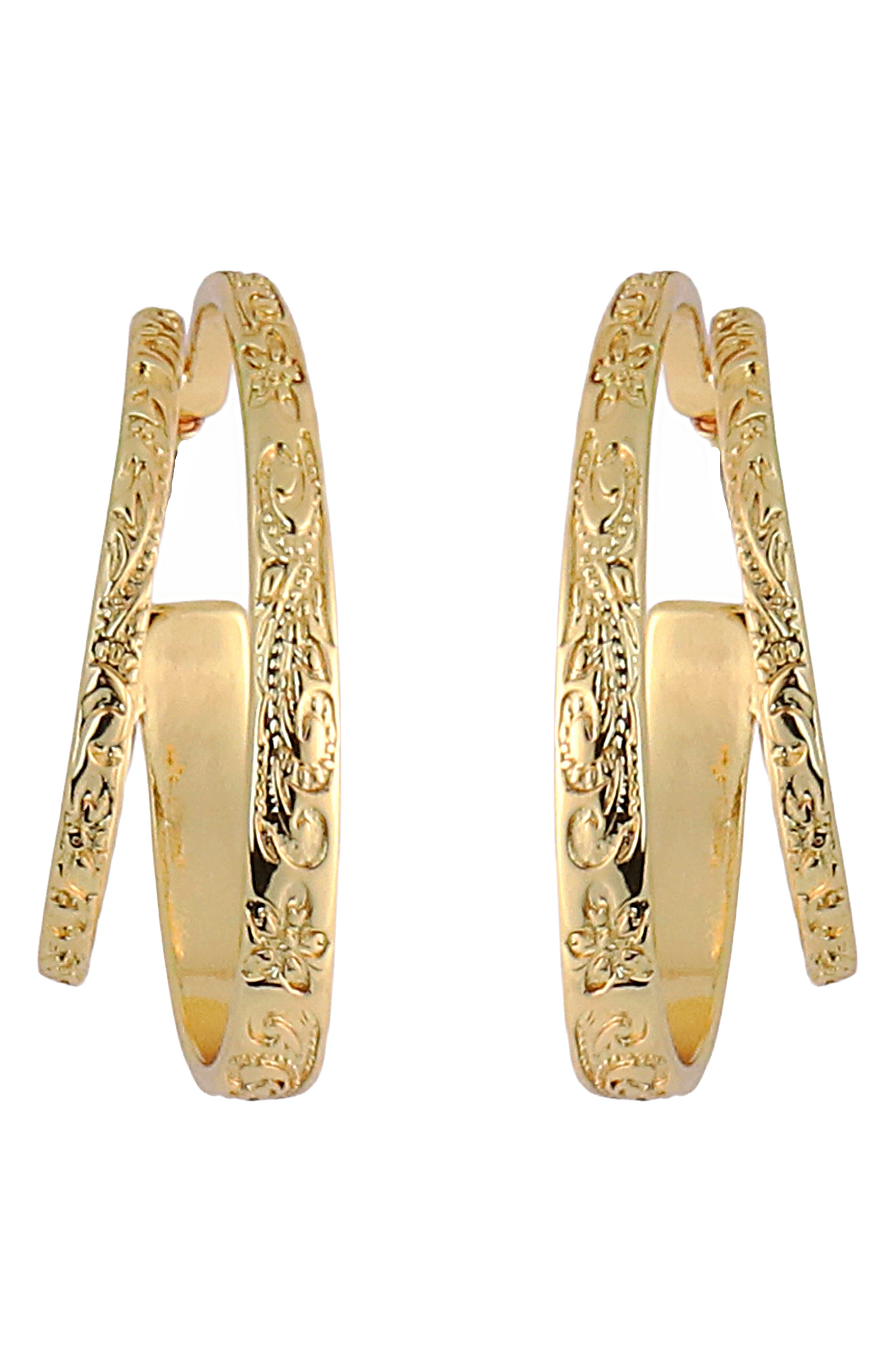 Textured Double Hoop Earrings