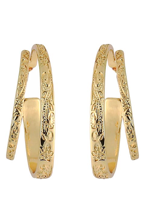 Textured Double Hoop Earrings