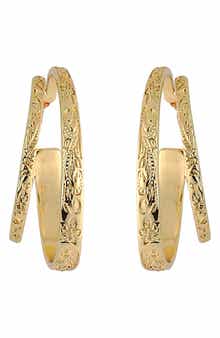 Textured Double Hoop Earrings