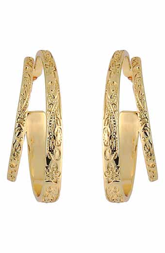 Textured Double Hoop Earrings