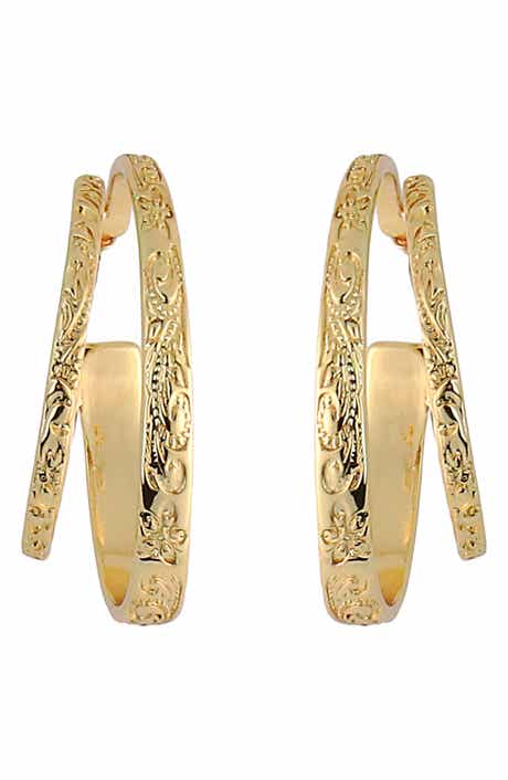 Textured Double Hoop Earrings