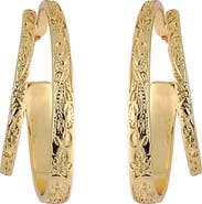 Panacea Textured Double Hoop Earrings