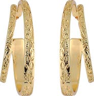 Panacea Textured Double Hoop Earrings