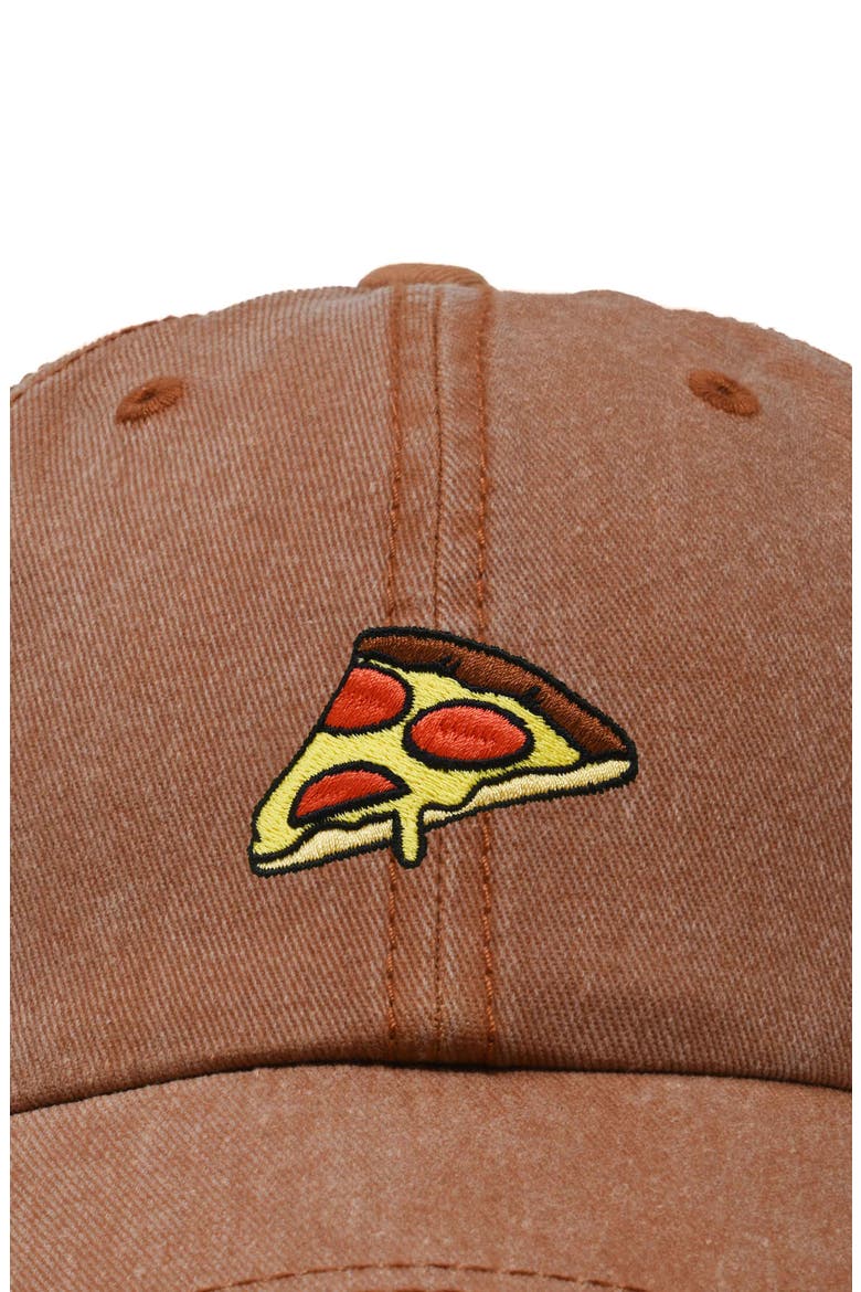 Pizza Slice Embroidered Dad Hat, Alternate, color, Washed Orange