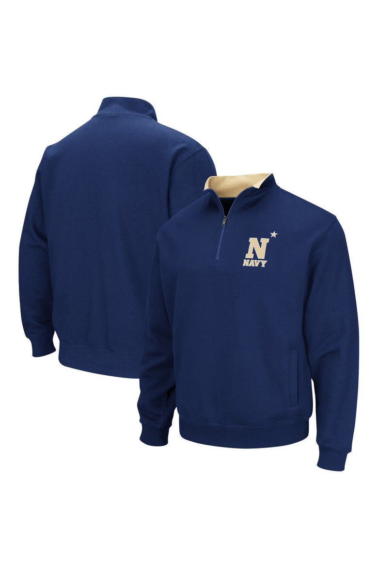 Men's Colosseum Navy Navy Midshipmen Tortugas Team Logo Quarter-Zip Jacket, Main, color, Navy