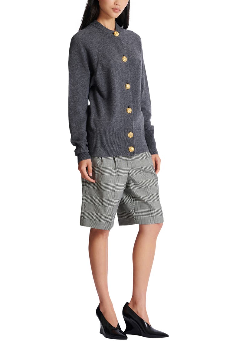 Balmain Buttoned eco-cashmere cardigan, Alternate, color, Grey