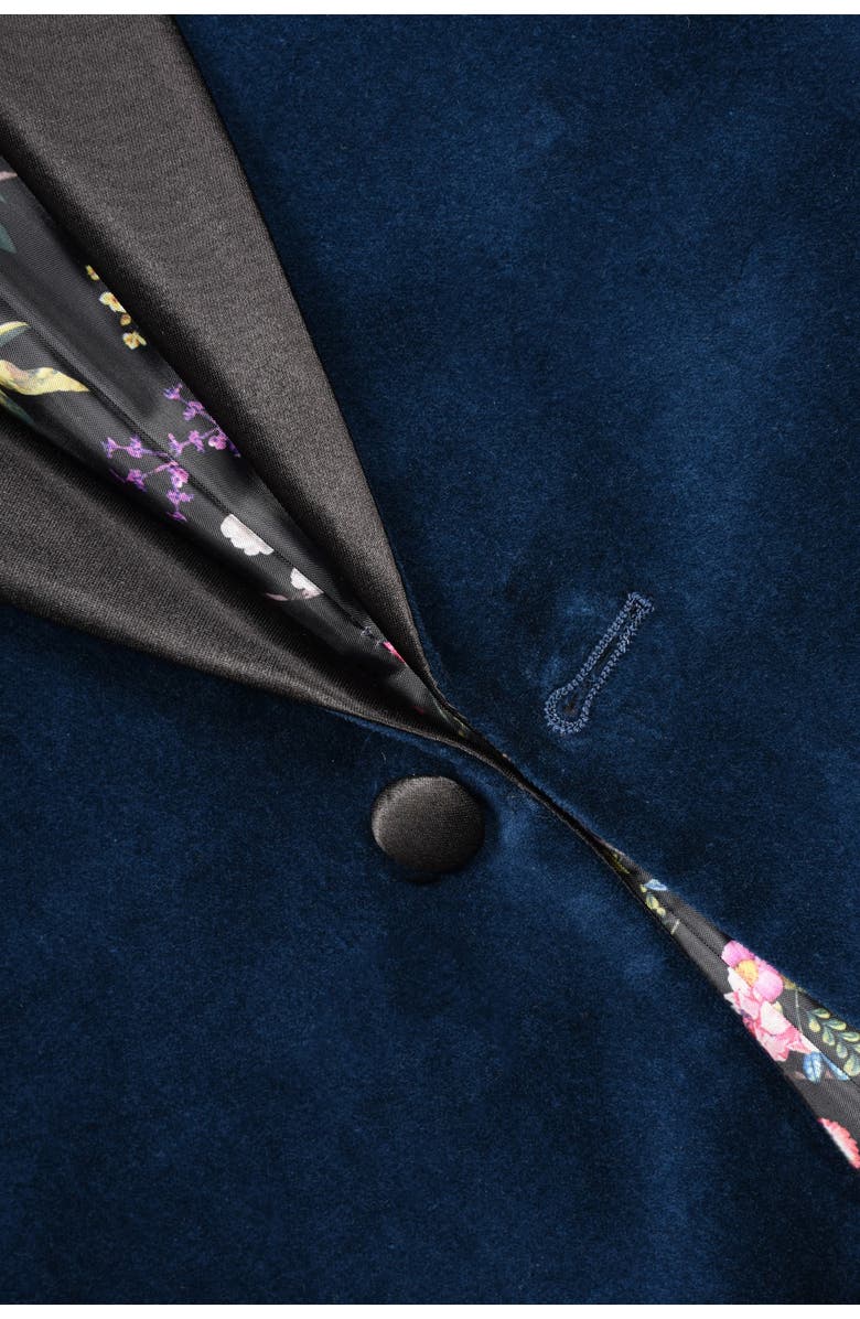 SAVILE ROW CO Navy Shawl Collar Single Button Velvet Suit Separate Sport Coat, Alternate, color, Navy