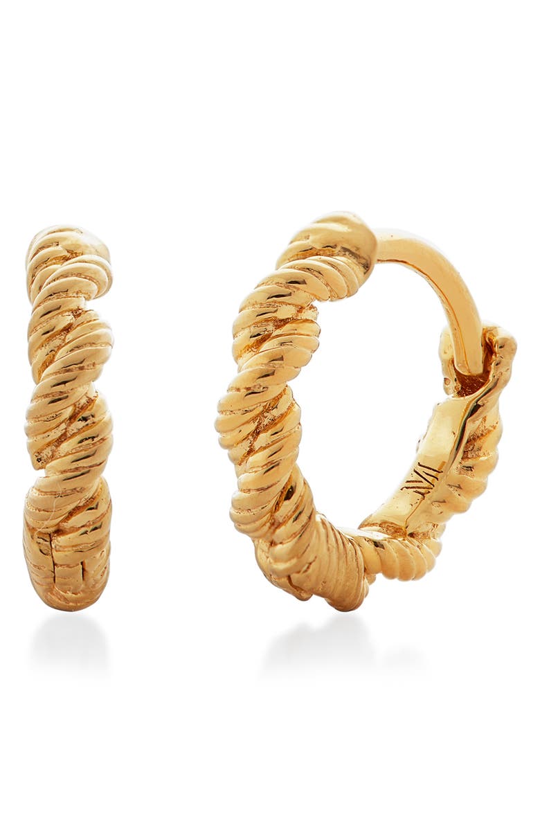 Monica Vinader Corda Huggie Hoop Earrings, Main, color, Gold