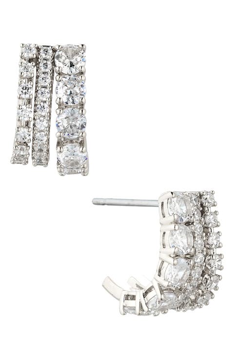 Cubic Zirconia Hoop Earrings