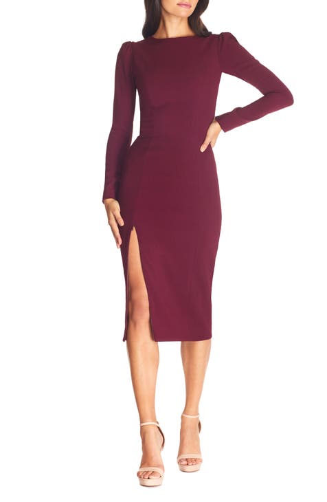 Shop Burgundy Dress the Population Online Nordstrom