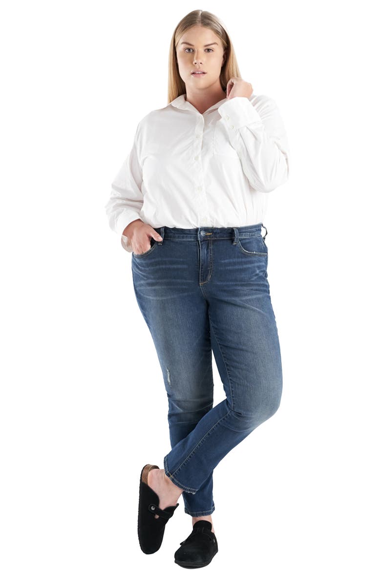 SLINK Jeans High Waist Distressed Straight Leg Jeans, Alternate, color, Maggie