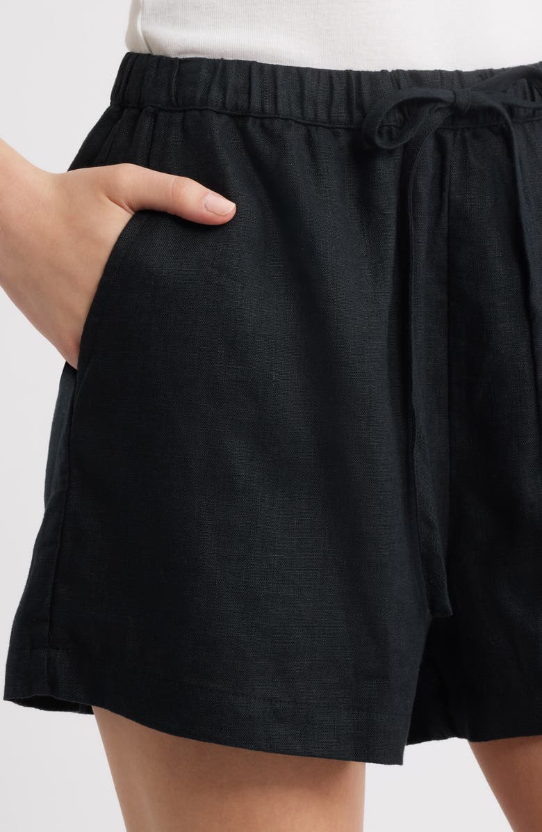 Rails Jenner Linen Drawstring Shorts, Alternate, color, Black