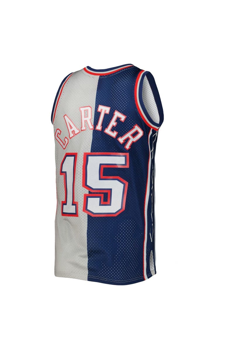 Mitchell & Ness Men's Mitchell & Ness Vince Carter Navy/Gray New Jersey Nets Hardwood Classics 2006/07 Split Swingman Jersey, Alternate, color, 