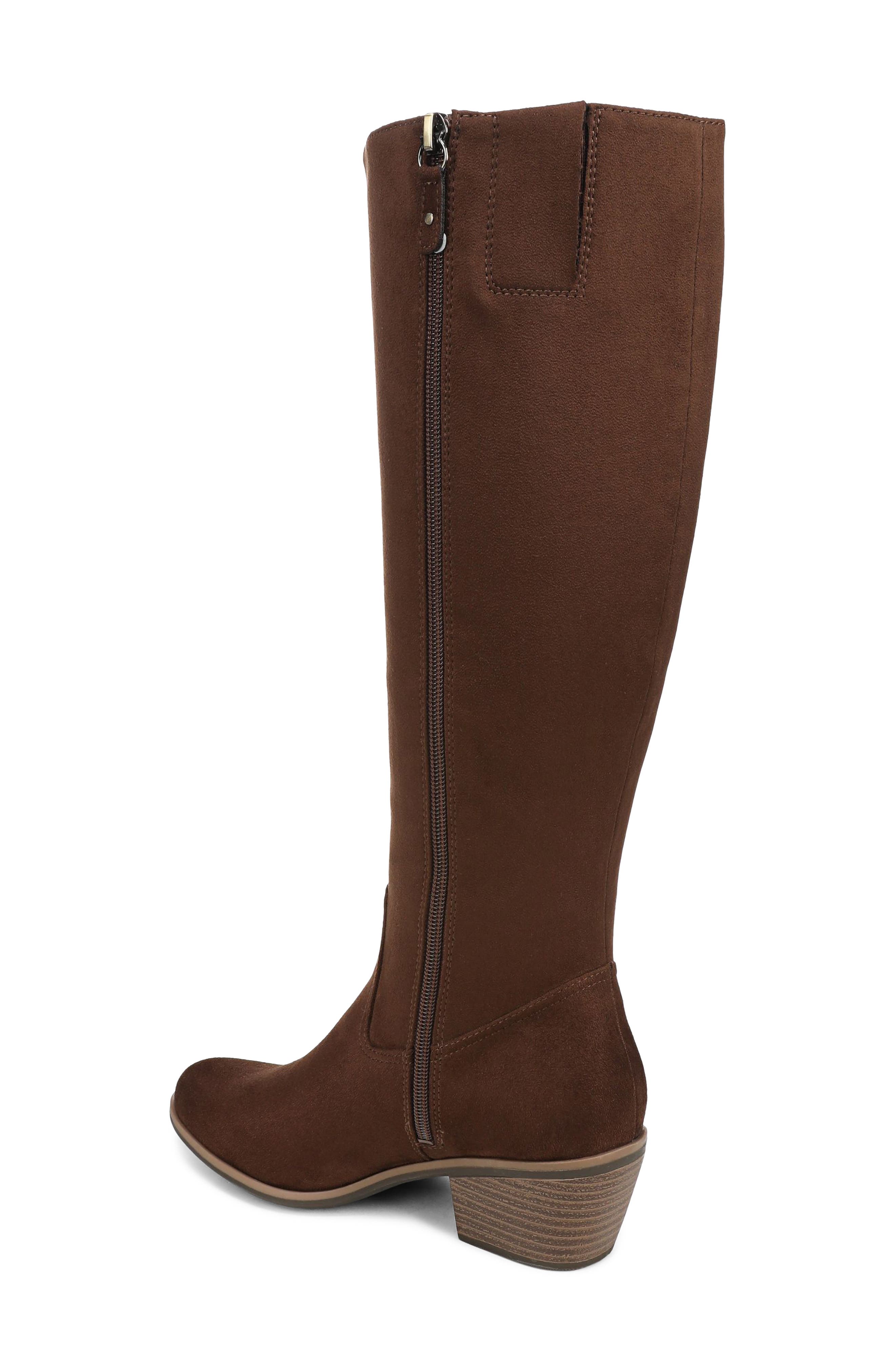 Calista Knee High Boot, Alternate, color, WALNUT BROWN MICROSUEDE