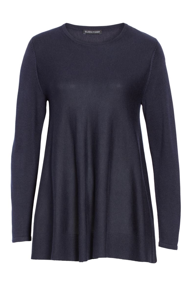 Tencel® Lyocell & Silk Sweater, Alternate, color, MIDNIGHT