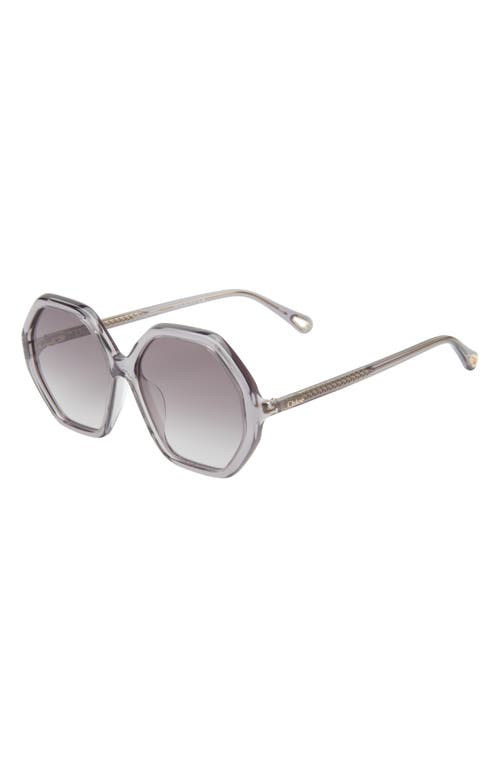 Chloé 58mm Oversized Core Sunglasses In Grey Grey Grey