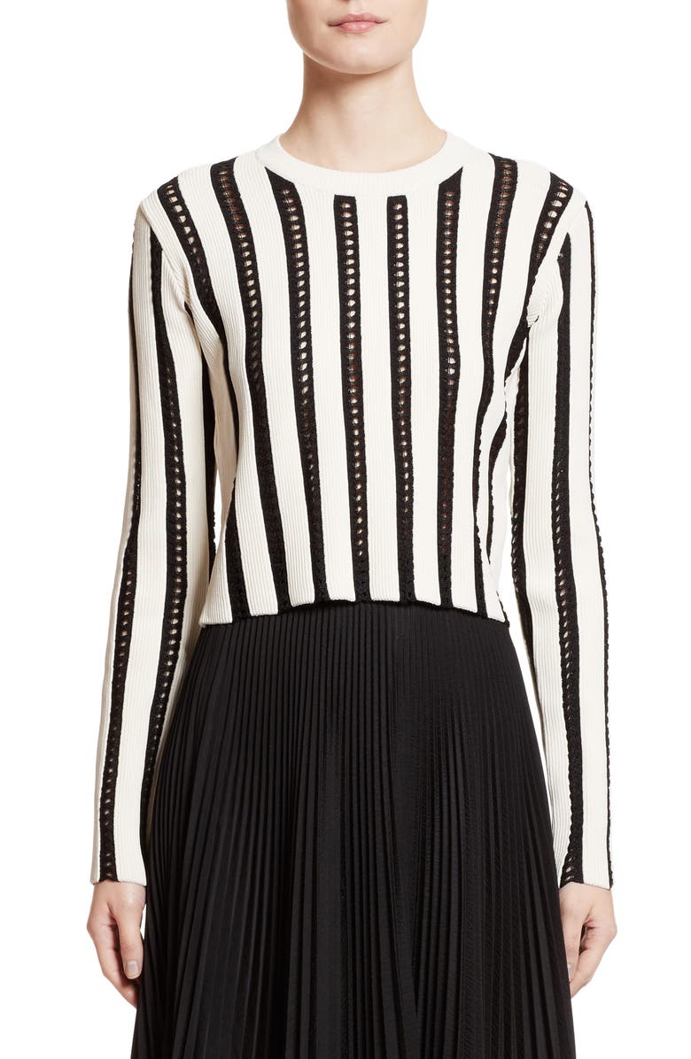 Proenza Schouler Crop Crewneck Sweater, Main, color,