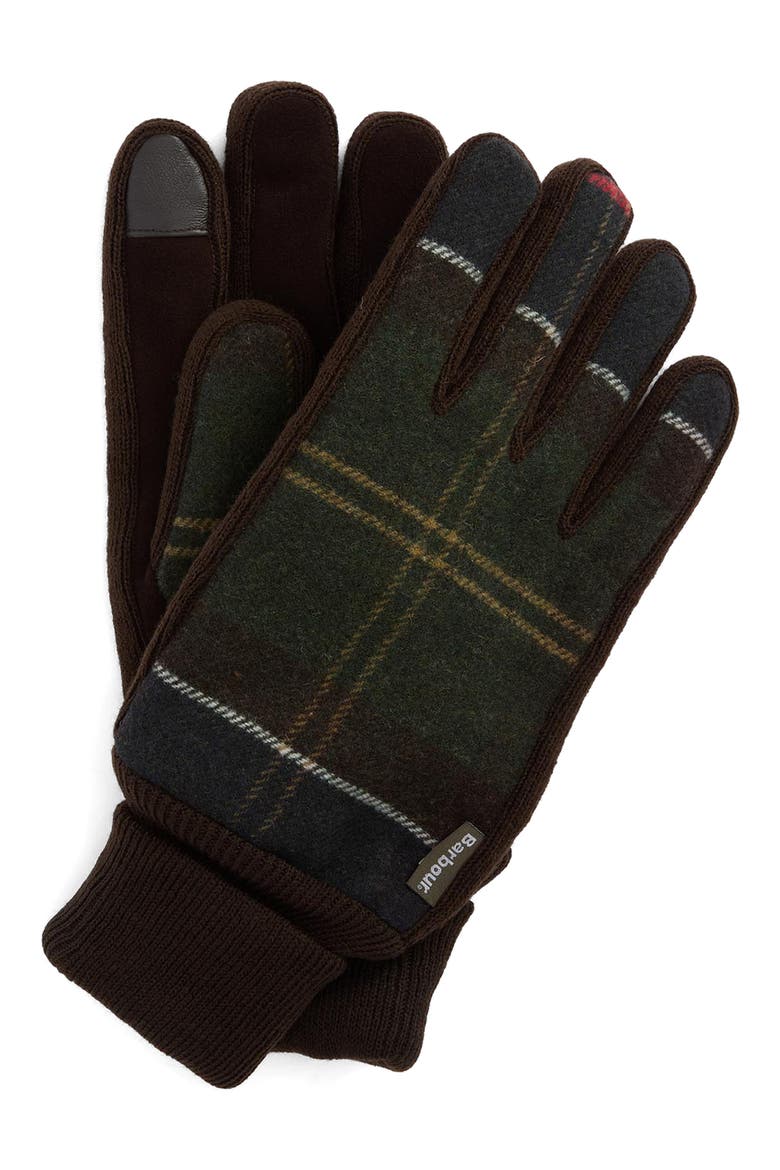 Hackney Tartan Mixed Media Touchscreen Gloves, Main, color, CLASSIC TARTAN