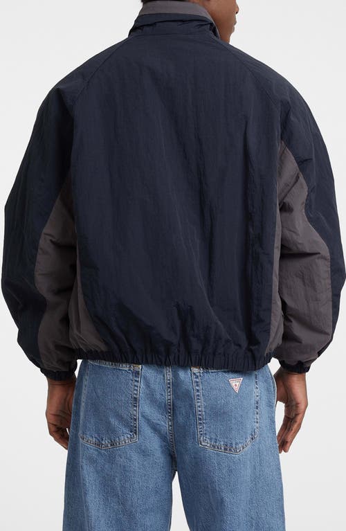 Guess Jeans Logo Wind Breaker Jacket In Blue