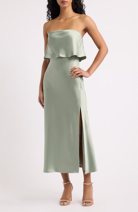 Adriana Strapless Column Midi Dress