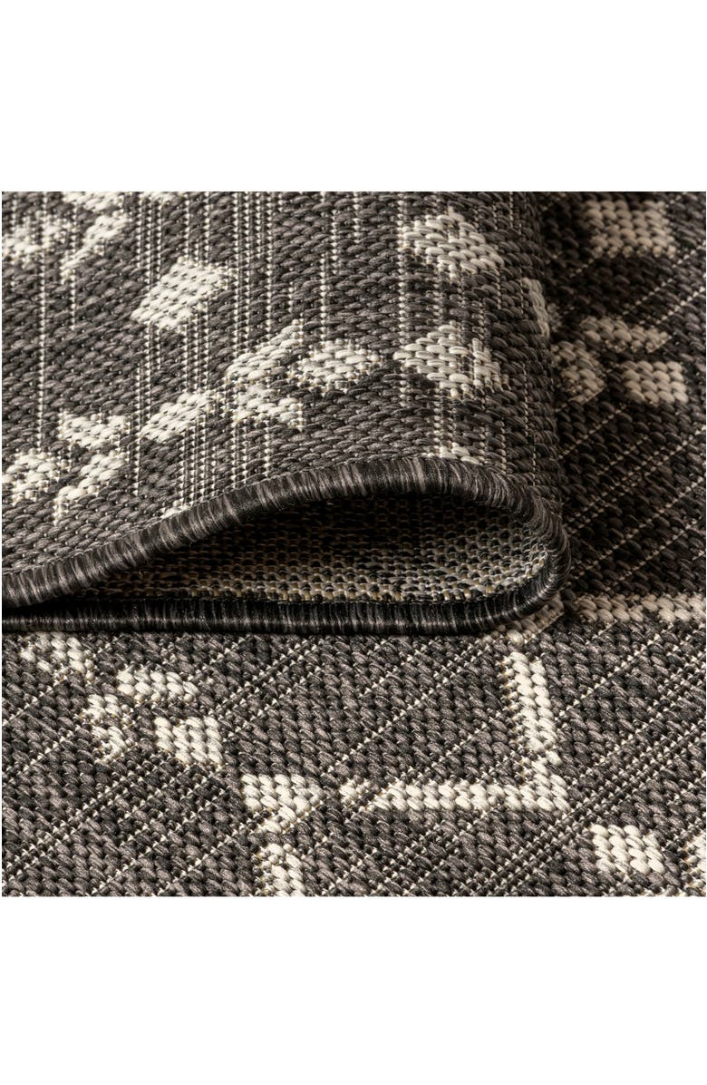 JONATHAN Y Ourika Moroccan Geometric Textured Weave Indoor/Outdoor Area Rug, Alternate, color, Black/Gray