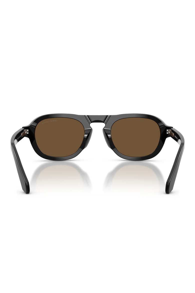 49mm Keyhole Pillow Sunglasses, Alternate, color, BLACK / DARK BROWN