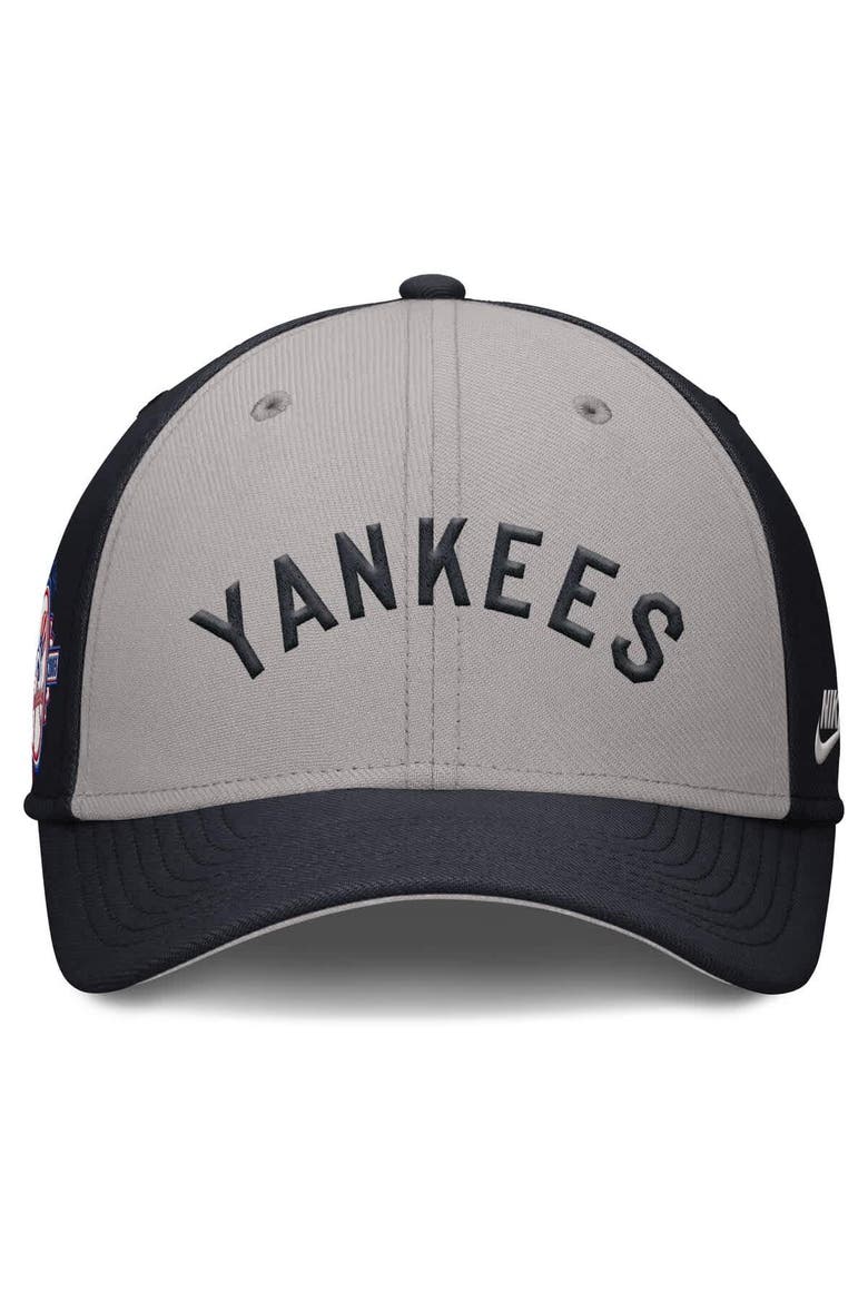 Men's Nike Navy/Gray New York Yankees Rise Swoosh Performance Flex Hat, Alternate, color, Navy