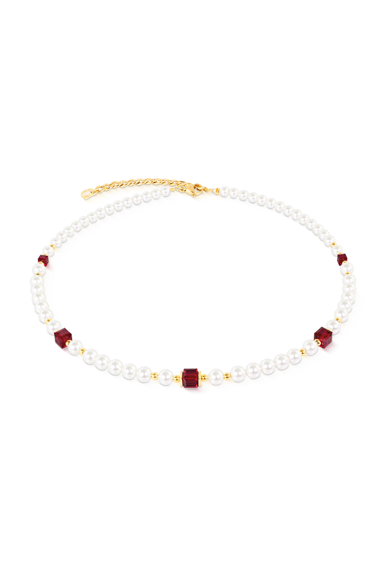 Cocktail Pearls Necklace, Main, color, Ruby