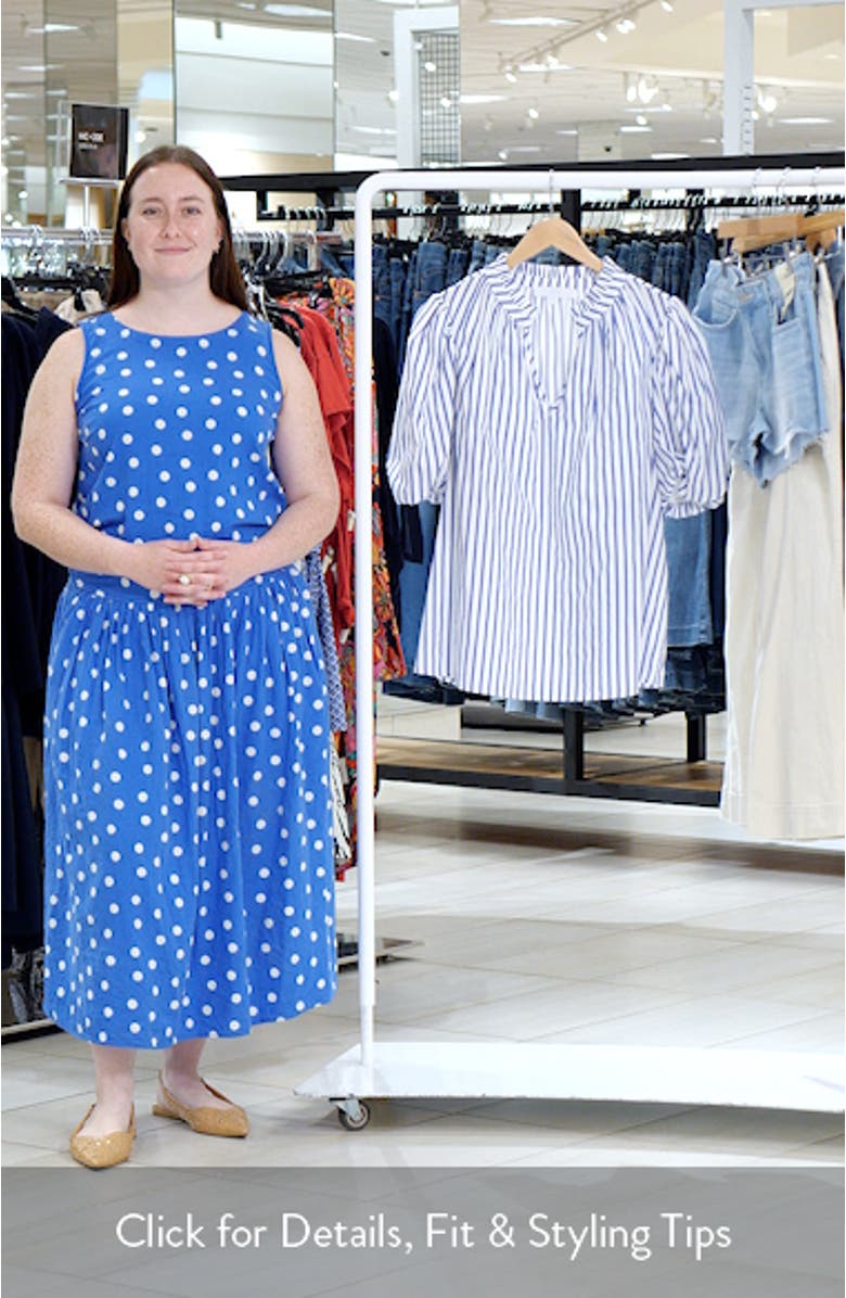 Stripe Split Neck Top, sales video thumbnail