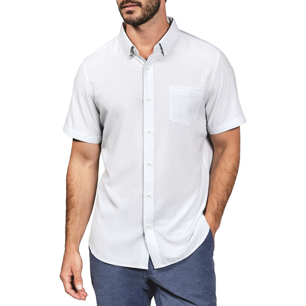 7 Diamonds Ryker Short Sleeve Button-up Shirt In Natural