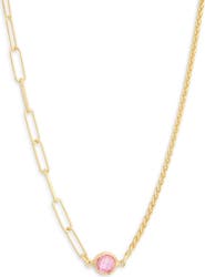 MESHMERISE Mix Chain Oval Crystal Necklace
