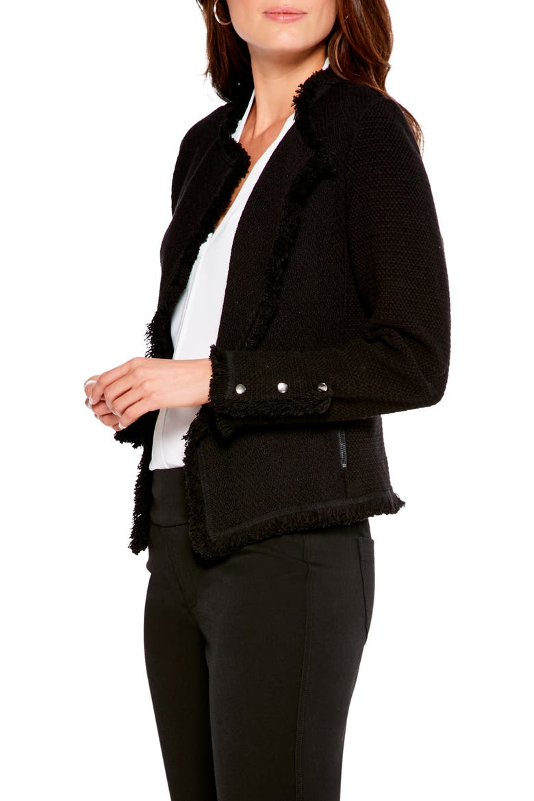 Fringe Mix Knit Jacket, Alternate, color, BLACK ONYX