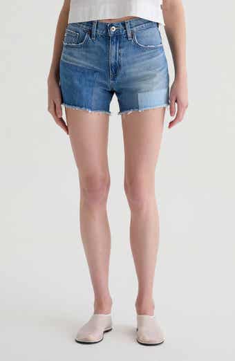 AG Halle Frayed Hem Denim Shorts